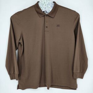 Loudmouth Shirt Mens XXL Polo Embroidered Golf Brown Long Sleeve Preppy